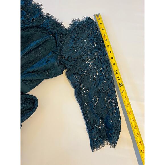 City Chic Floral Lace Maxi Dress Womens 18 Whimsigoth Forest Fairy Green Formal - Picture 6 of 15